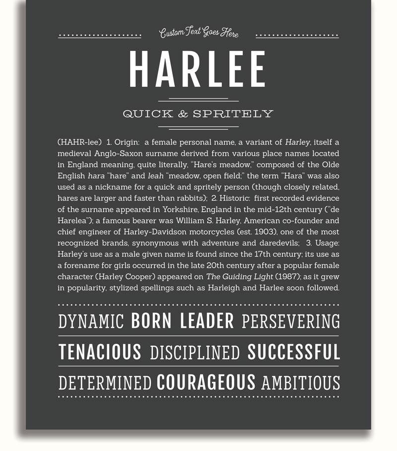 Harlee | Name Art Print – Name Stories