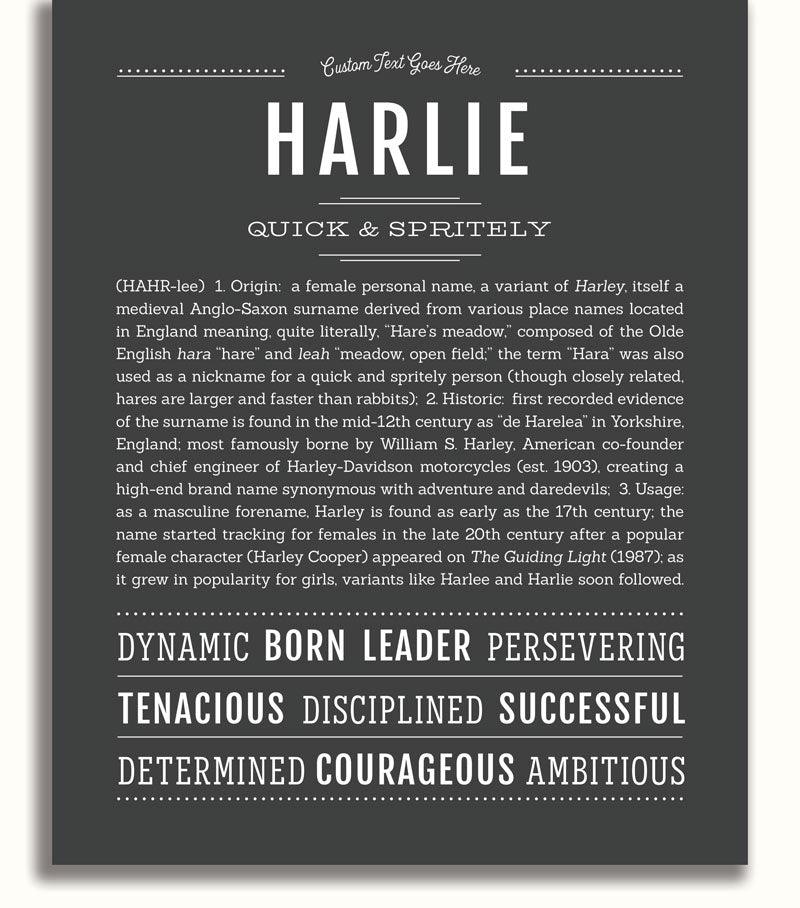Harlie | Name Art Print – Name Stories