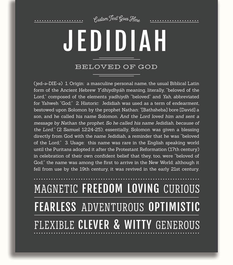Jedidiah | Name Art Print - Personalized Custom Gifts – Name Stories