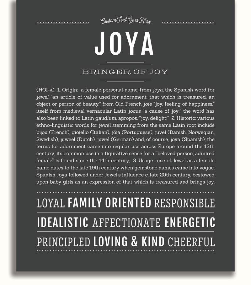 Joya Personalized Name Meaning Art Prints – Name Stories