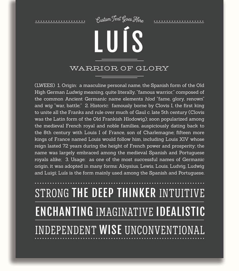 Luis | Name Art Print - Personalized Custom Gifts – Name Stories