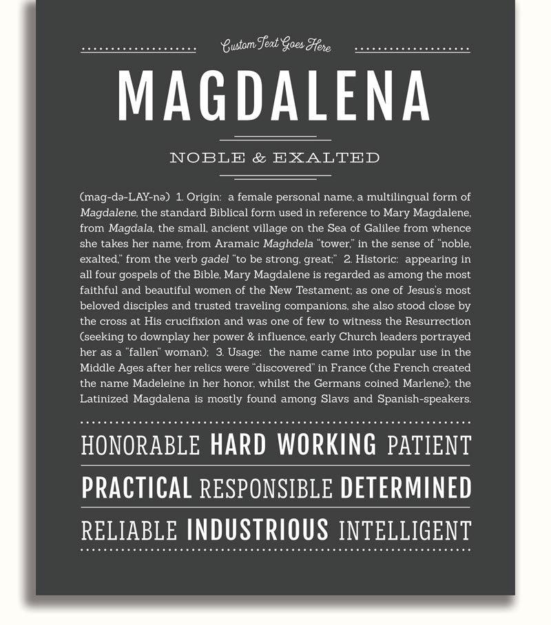 Magdalena Personalized Name Meaning Art Prints – Name Stories