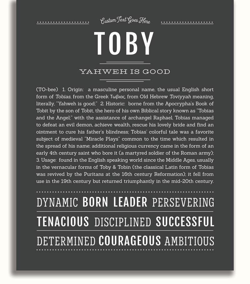 Toby | Name Art Print - Personalized Custom Gifts – Name Stories