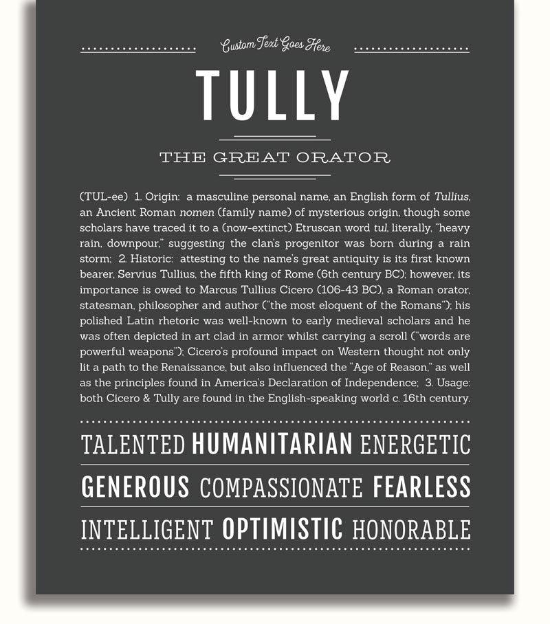 Tully Name Art Print Name Stories