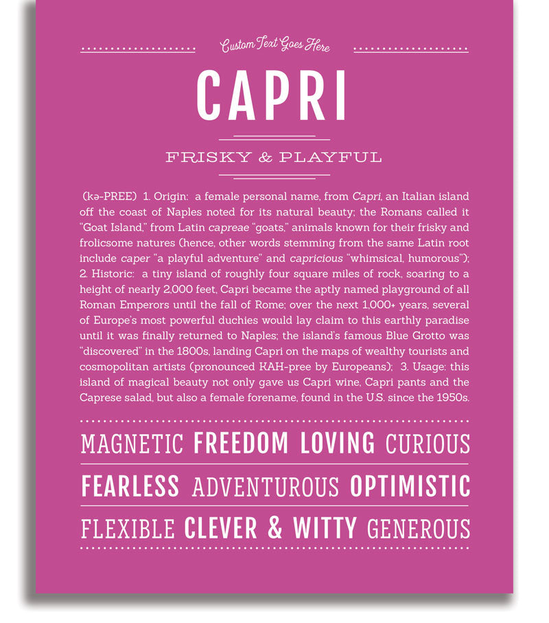 Capri | Name Art Print