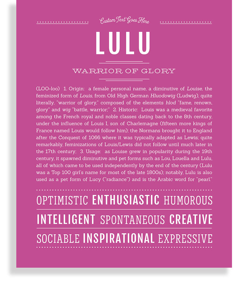 Lulu | Name Art Print