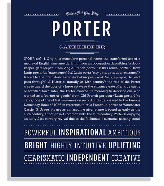 Porter | Name Art Print