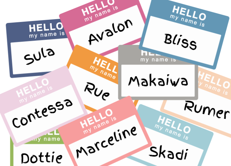 Collection of Name Tags with Female Names