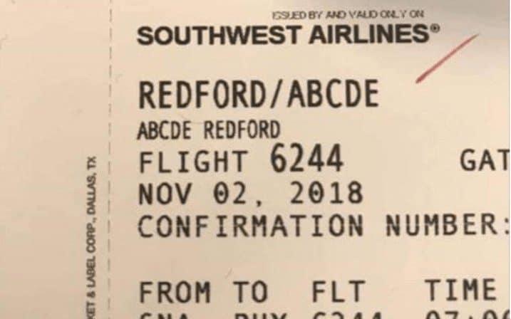 Abcde and Southwest Airlines | Picture of Her Boarding Pass