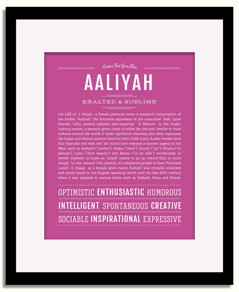 Frame Options | Dark Pink | Black Frame, Matted