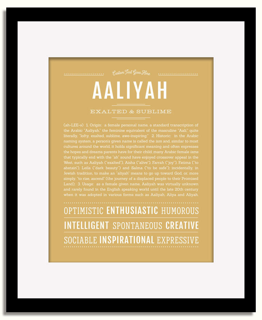 Frame Options | Matte Gold | Black Frame, Matted