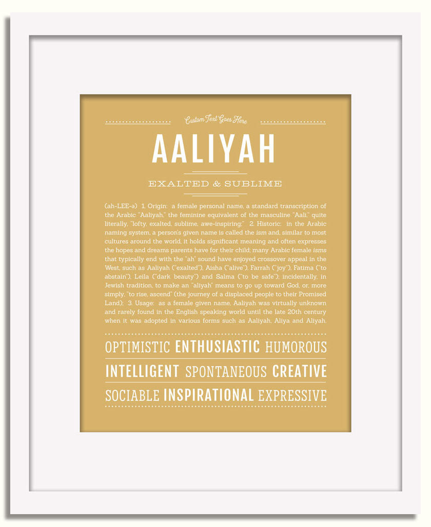 Frame Options | Matte Gold | White Frame, Matted