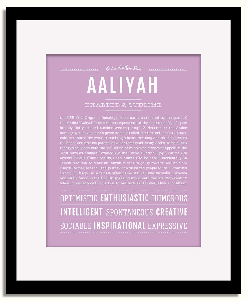 Frame Options | Lilac | Black Frame, Matted