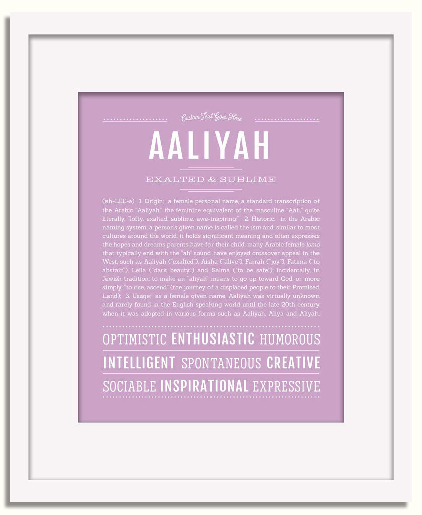 Frame Options | Lilac | White Frame, Matted