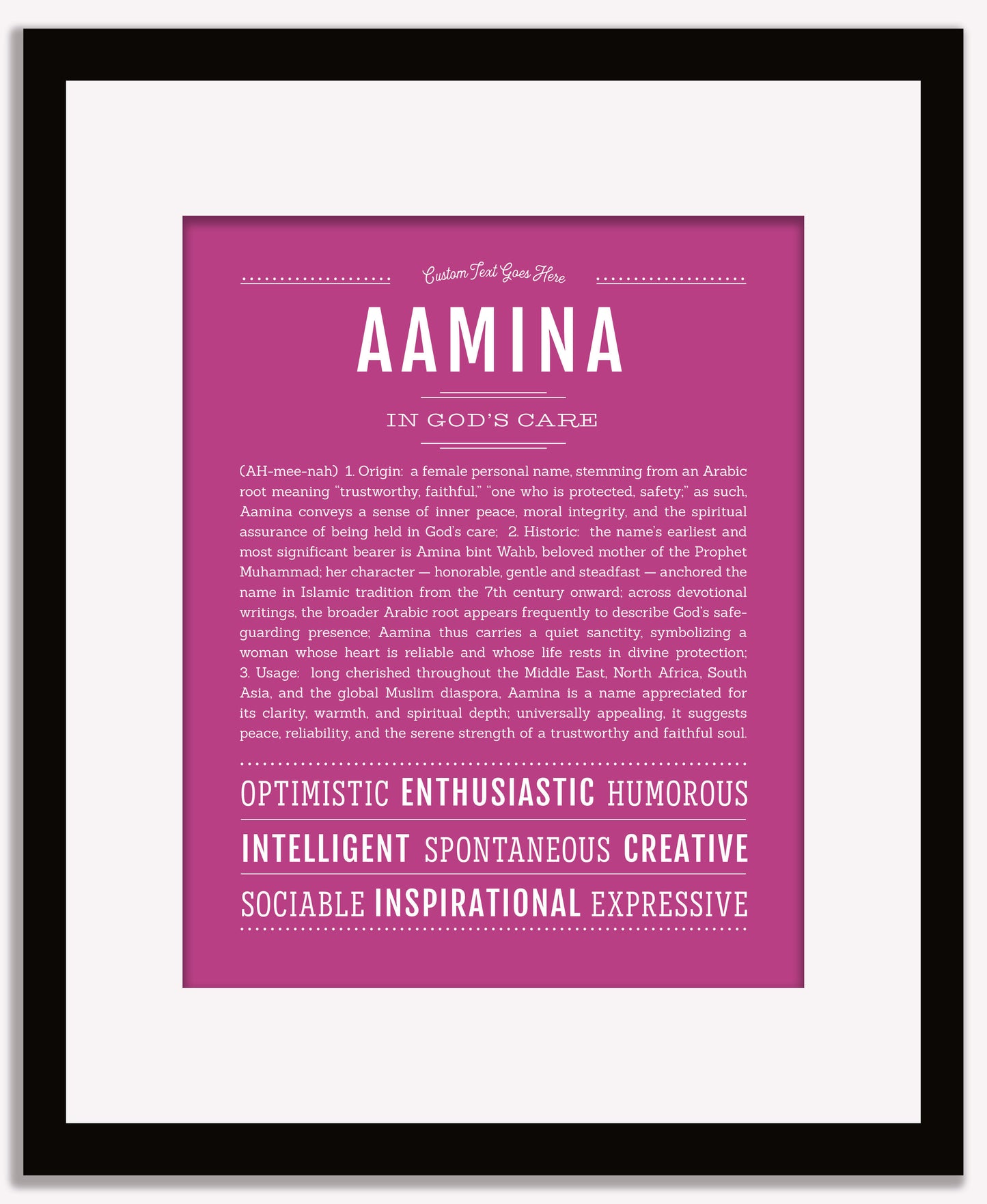 Frame Options | Dark Pink | Maple Frame, Matted