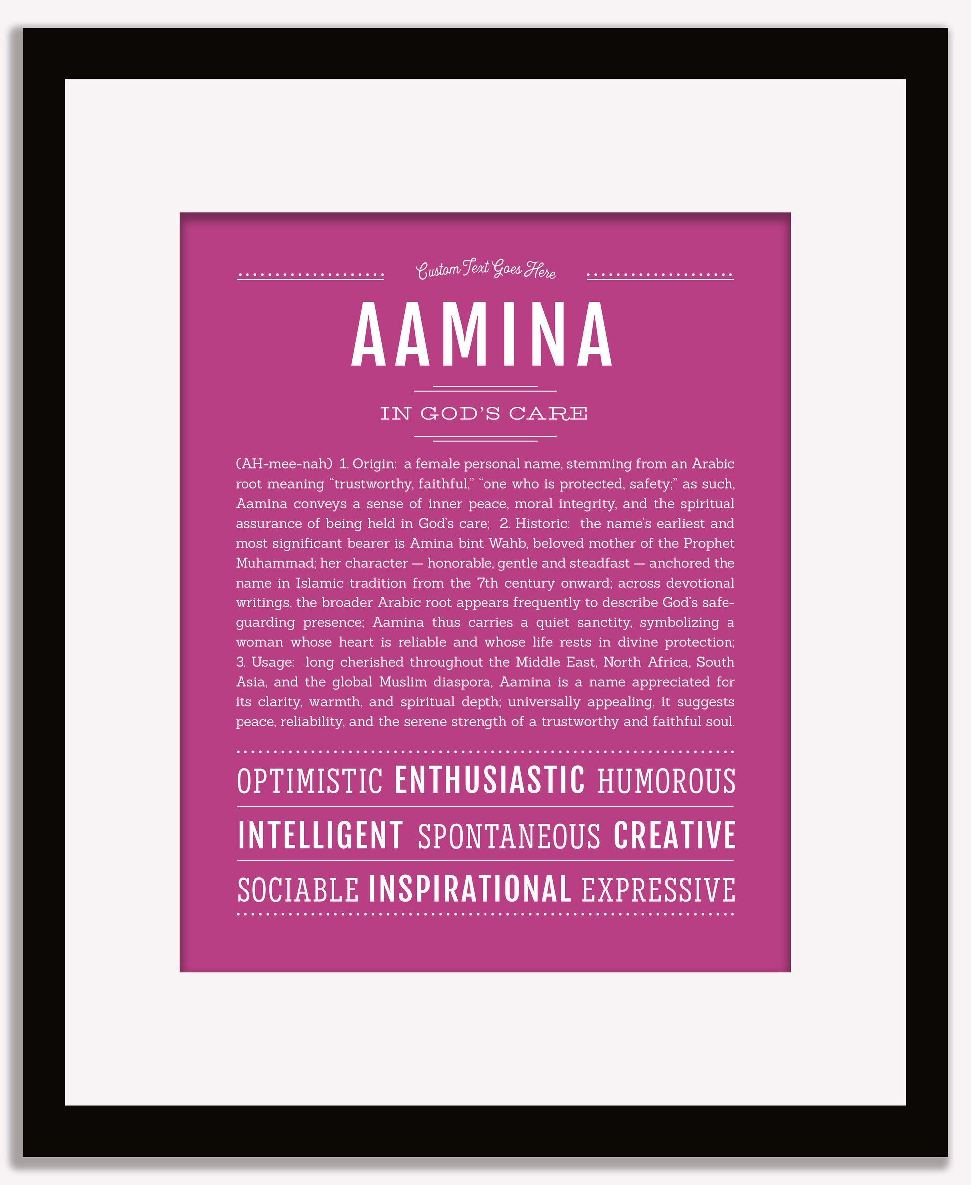 Frame Options | Dark Pink | Maple Frame, Matted