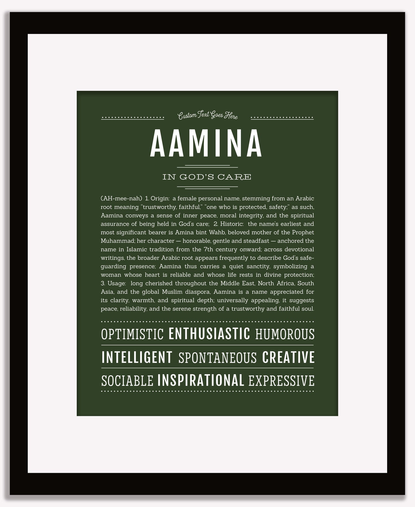 Frame Options | Deep Forest | Maple Frame, Matted