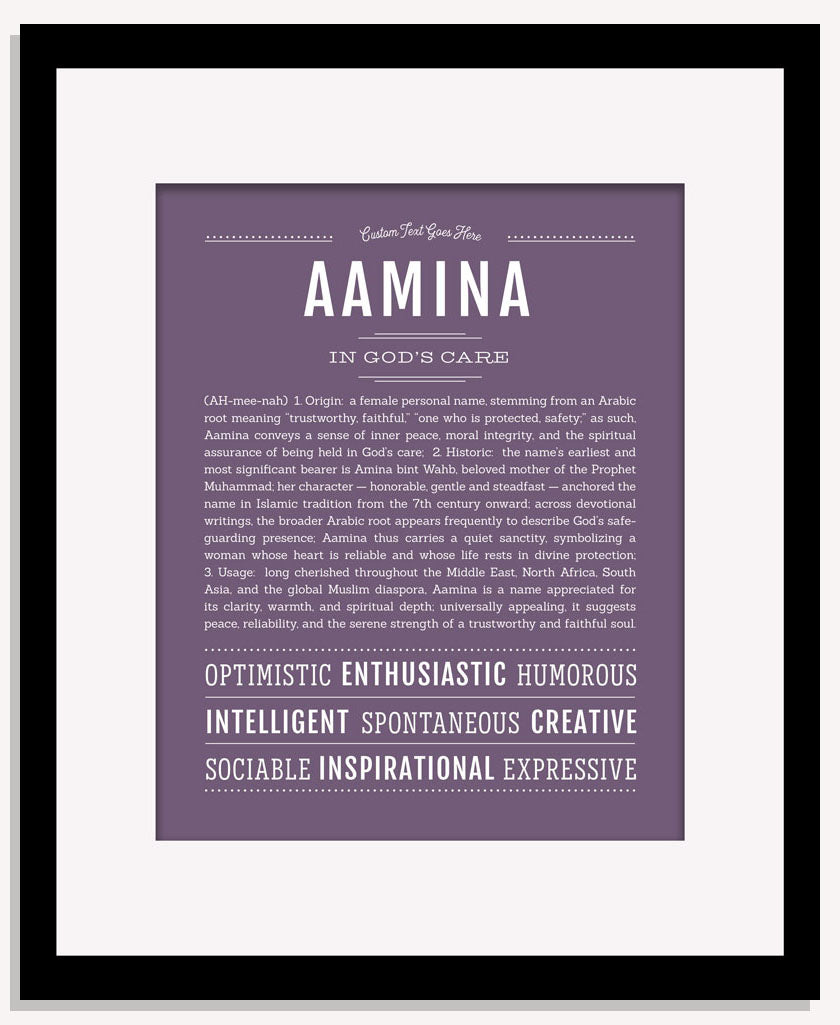 Frame Options | Deep Purple | Maple Frame, Matted