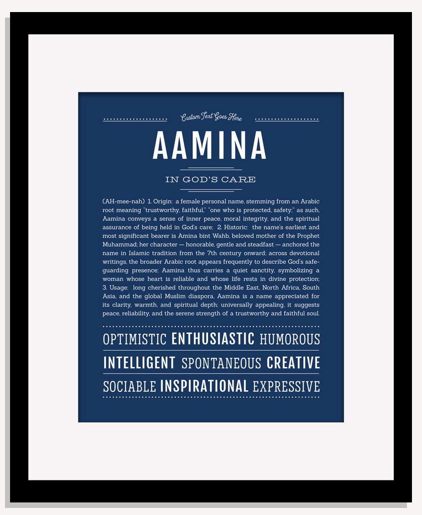 Frame Options | Midnight Blue | Maple Frame, Matted