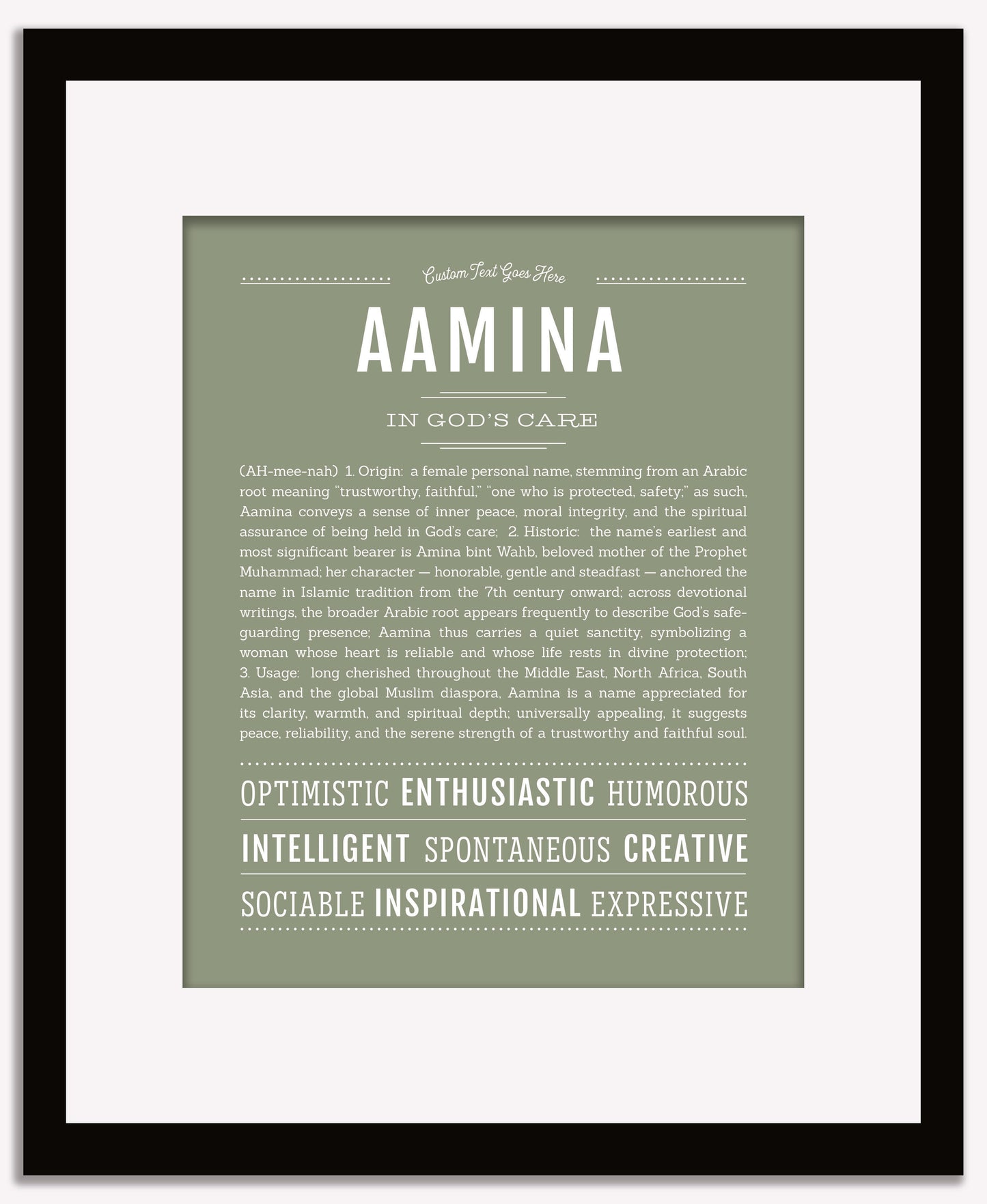 Frame Options | Sage | Maple Frame, Matted