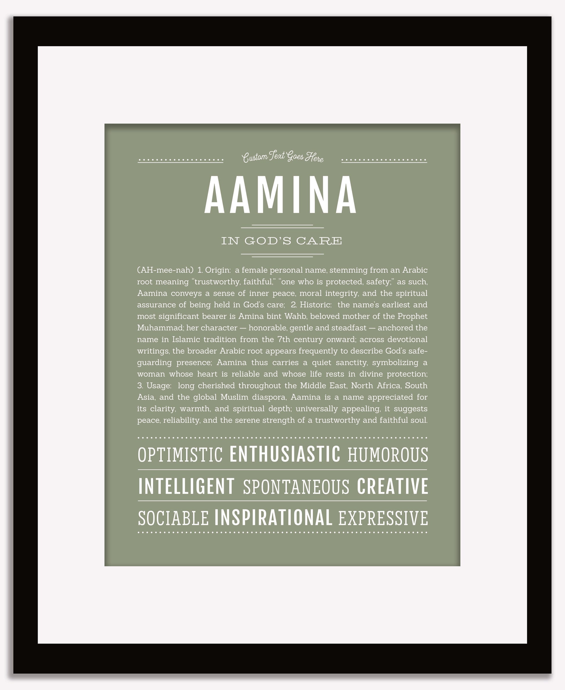 Frame Options | Sage | Maple Frame, Matted
