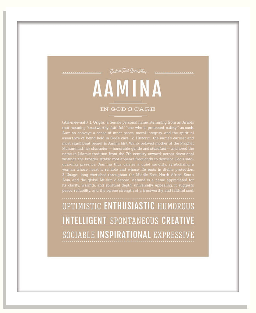 Frame Options | Tan | Black Frame, Matted