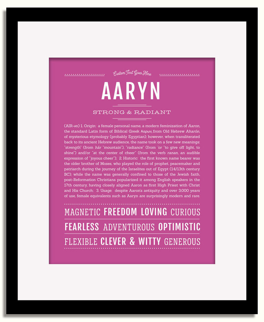 Frame Options | Dark Pink | Black Frame, Matted