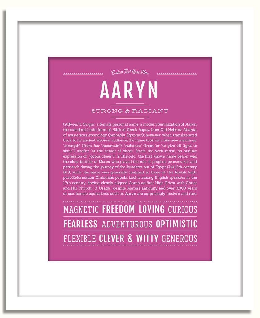 Frame Options | Dark Pink | White Frame, Matted