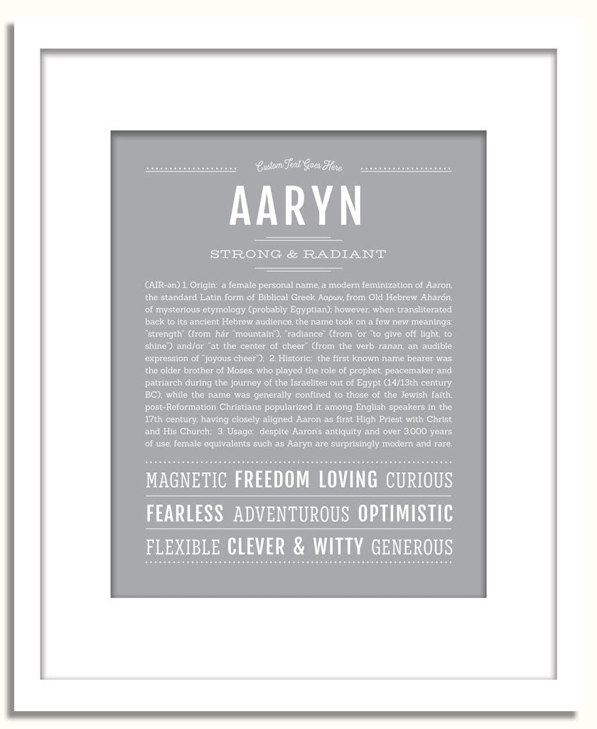 Frame Options | Light Gray | White Frame, Matted