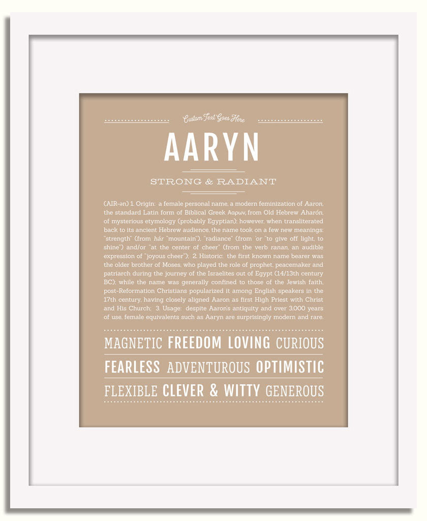 Frame Options | Tan | White Frame, Matted