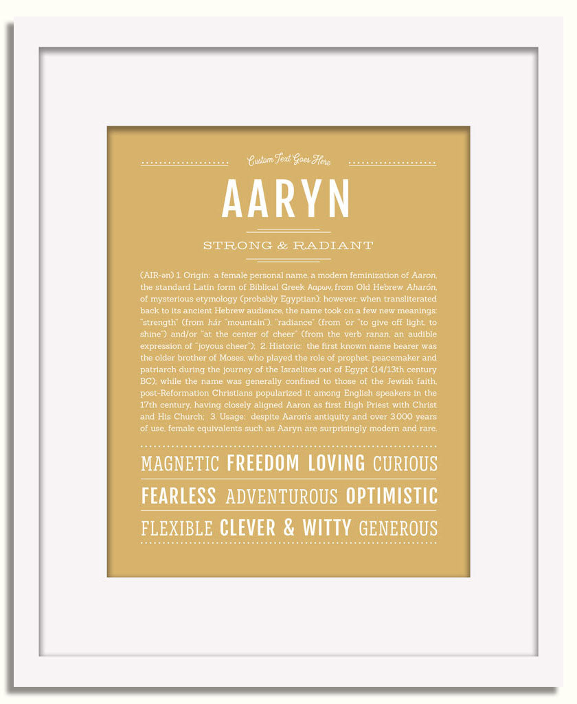 Frame Options | Matte Gold | White Frame, Matted