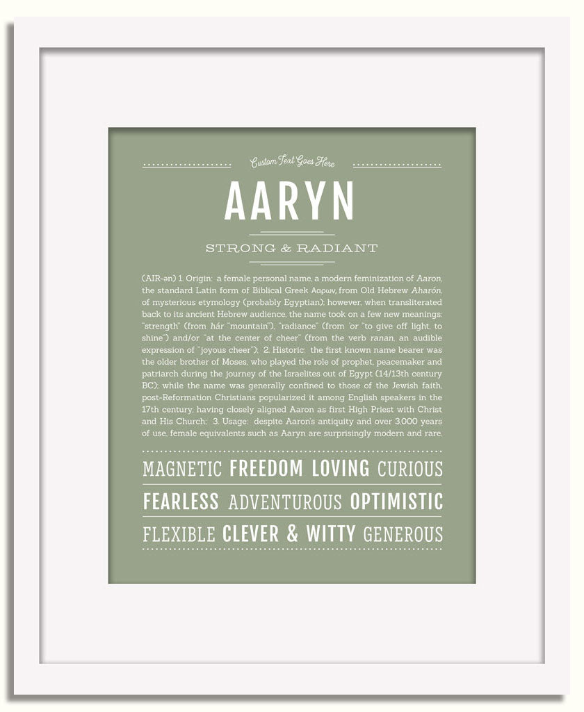 Frame Options | Sage | White Frame, Matted