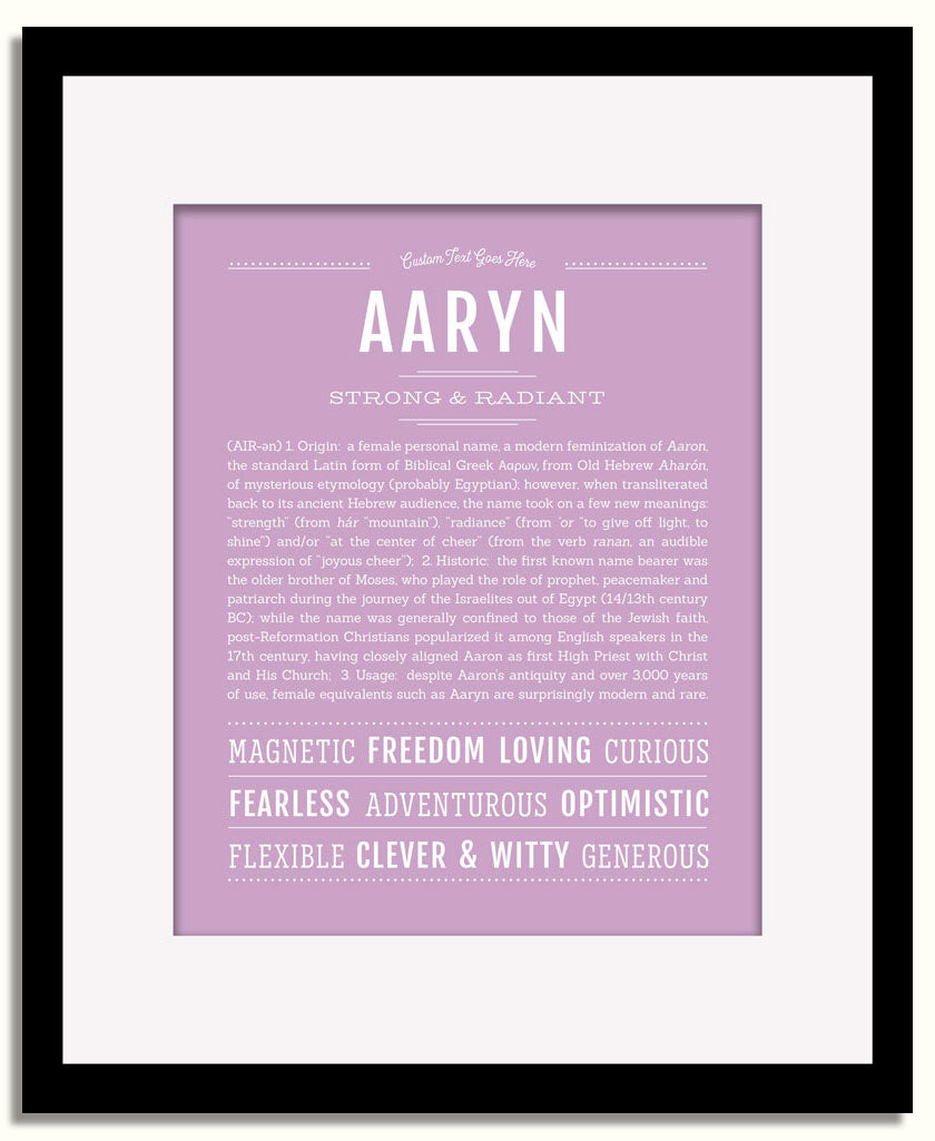 Frame Options | Lilac | Black Frame, Matted