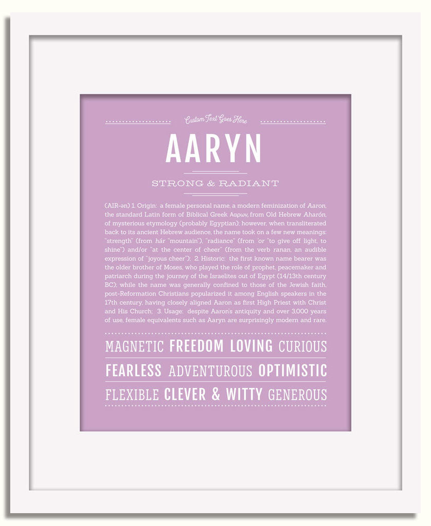 Frame Options | Lilac | White Frame, Matted