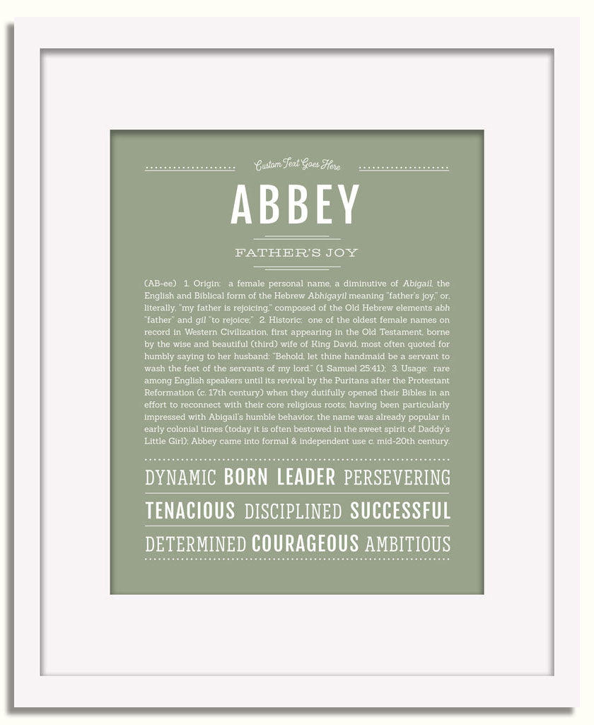 Frame Options | Sage | White Frame, Matted