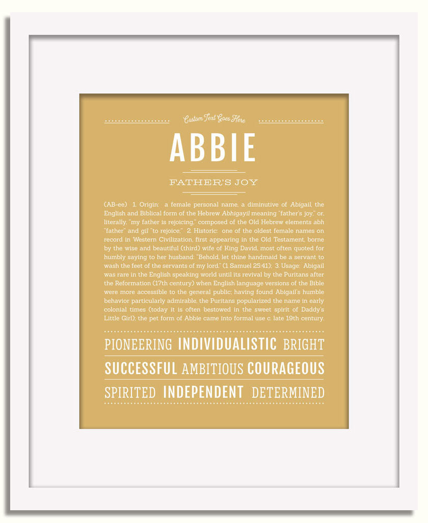 Frame Options | Matte Gold | White Frame, Matted