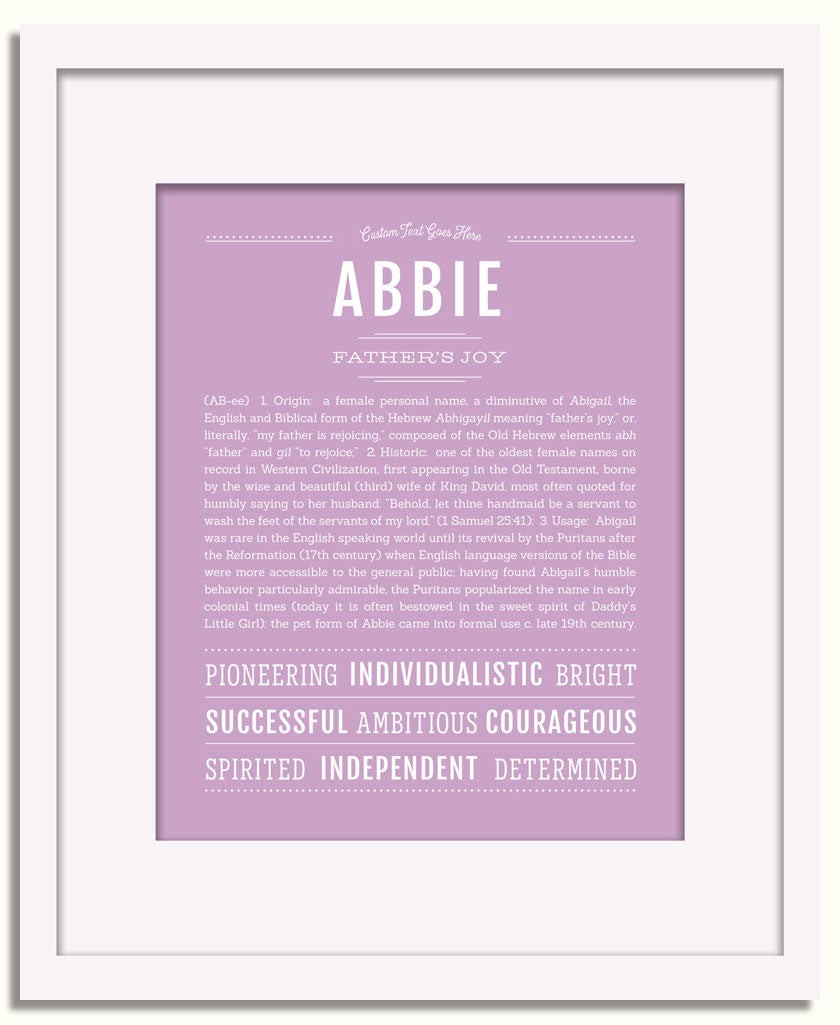 Frame Options | Lilac | White Frame, Matted