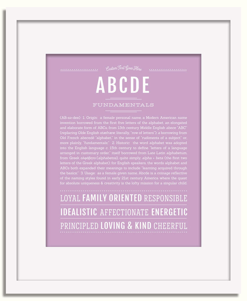 Frame Options | Lilac | White Frame, Matted