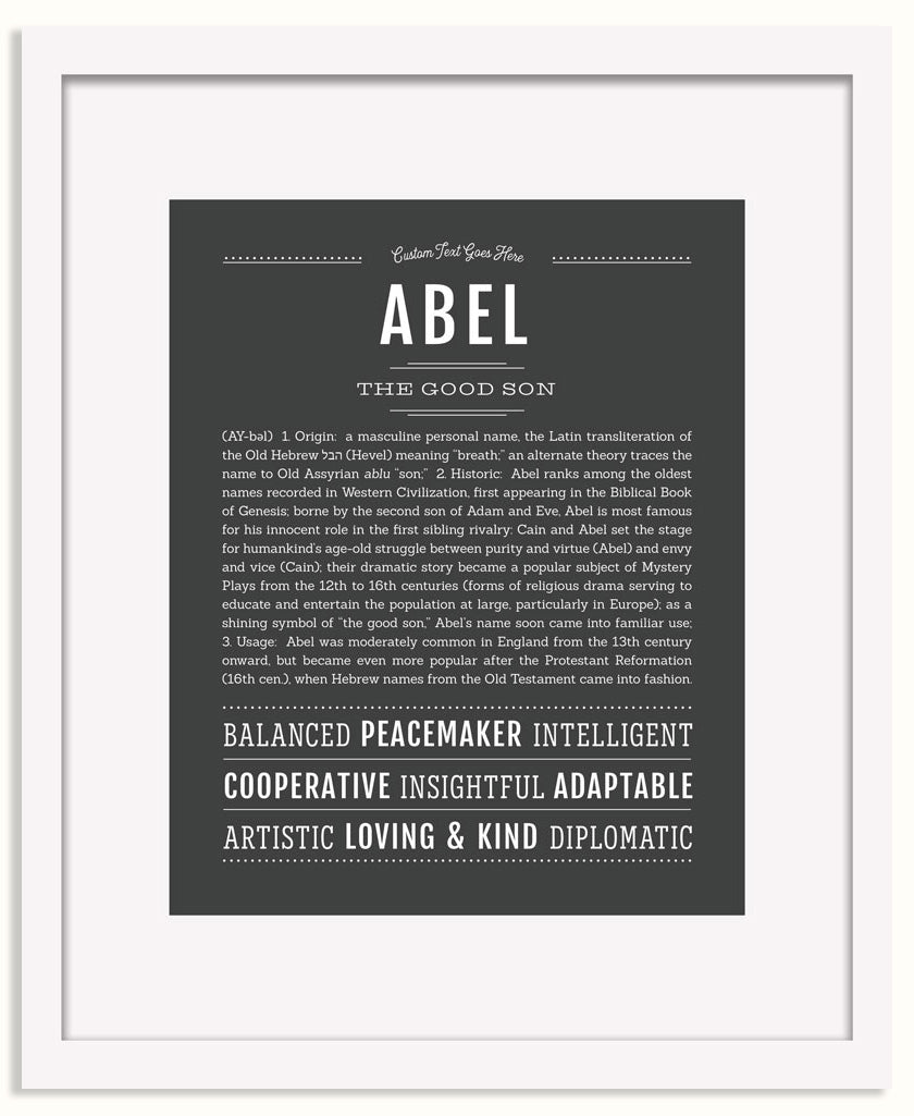 Frame Options | Charcoal Gray | White Frame, Matted