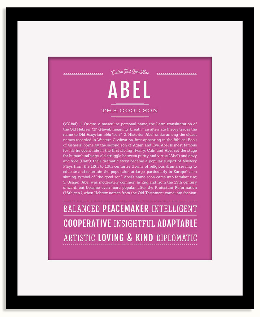 Frame Options | Dark Pink | Black Frame, Matted