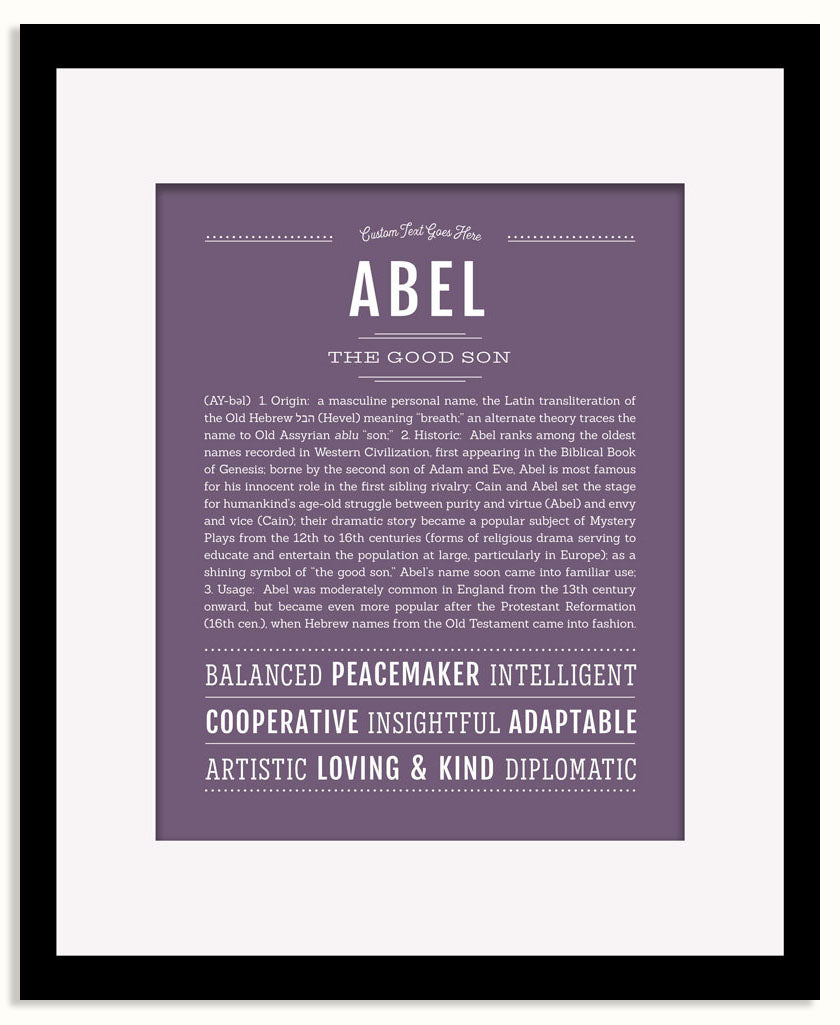 Frame Options | Deep Purple | Black Frame, Matted