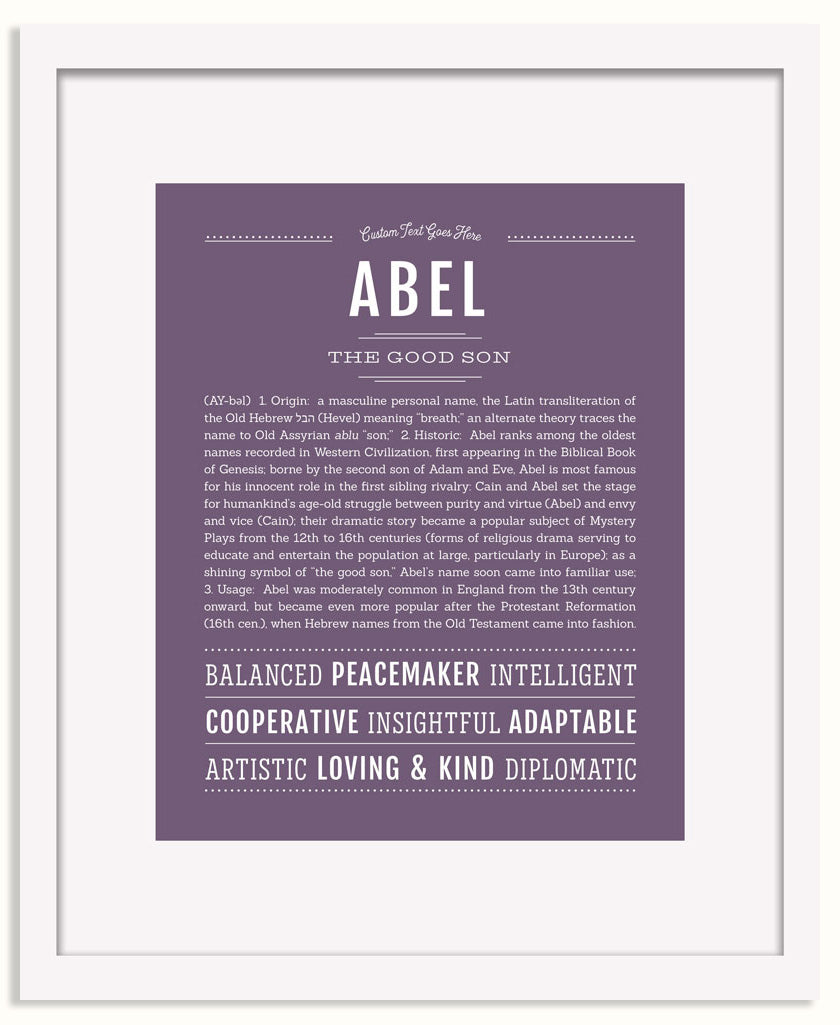 Frame Options | Deep Purple | White Frame, Matted