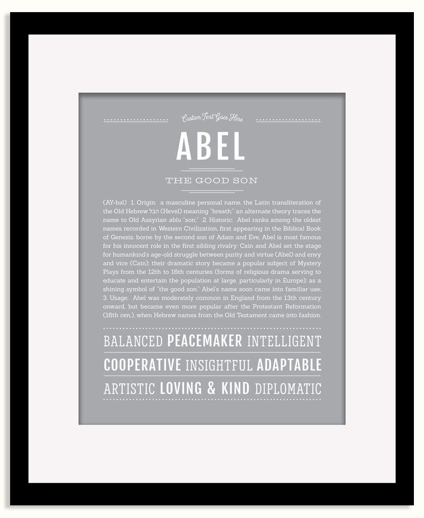 Frame Options | Light Gray | Black Frame, Matted