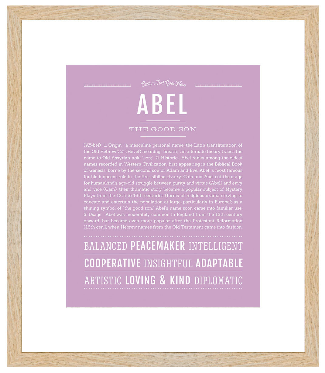 Frame Options | Lilac | Maple Frame, Matted