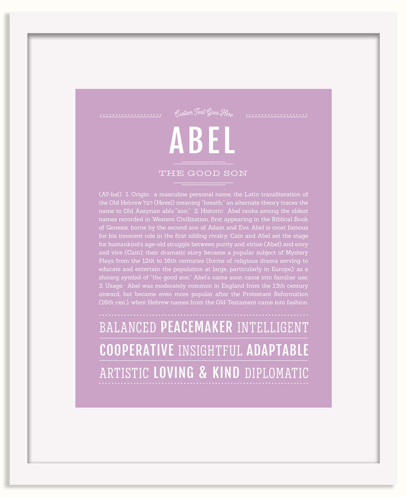 Frame Options | Lilac | White Frame, Matted