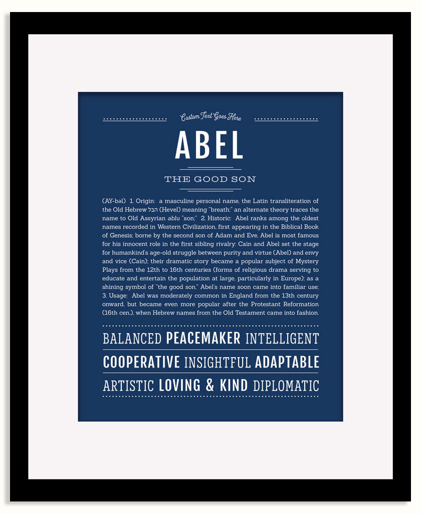 Frame Options | Midnight Blue | Black Frame, Matted