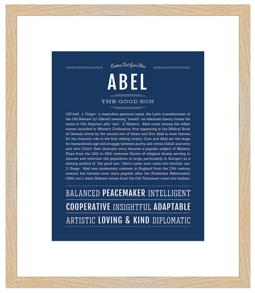 Frame Options | Midnight Blue | Maple Frame, Matted