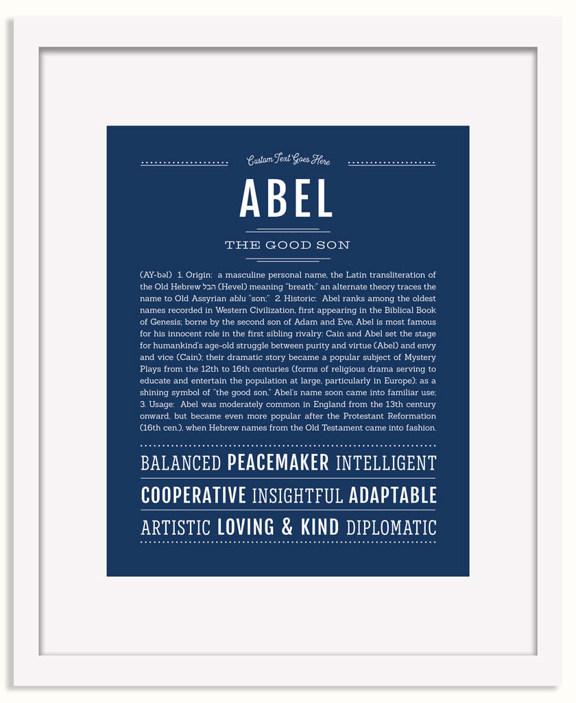 Frame Options | Midnight Blue | White Frame, Matted