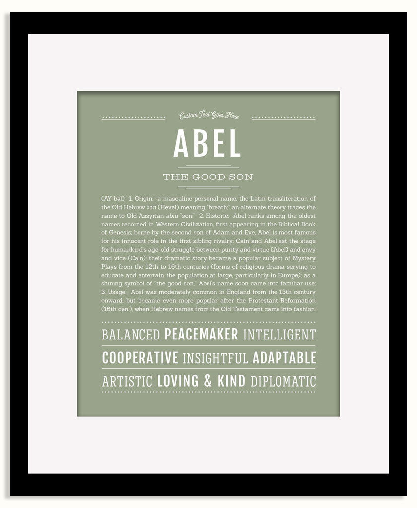 Frame Options | Sage | Black Frame, Matted