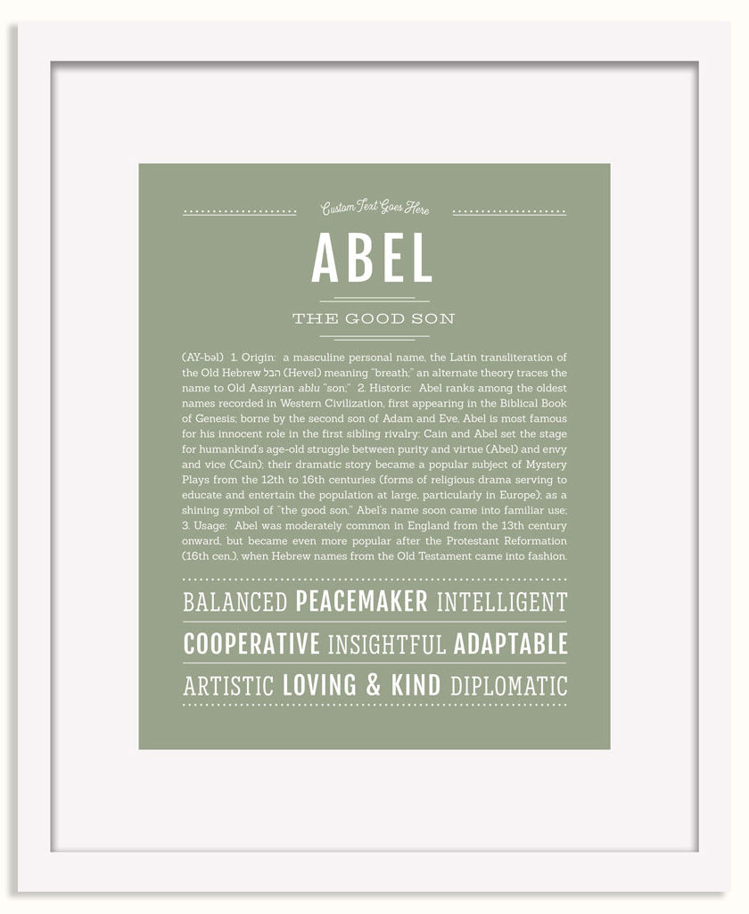 Frame Options | Sage | White Frame, Matted